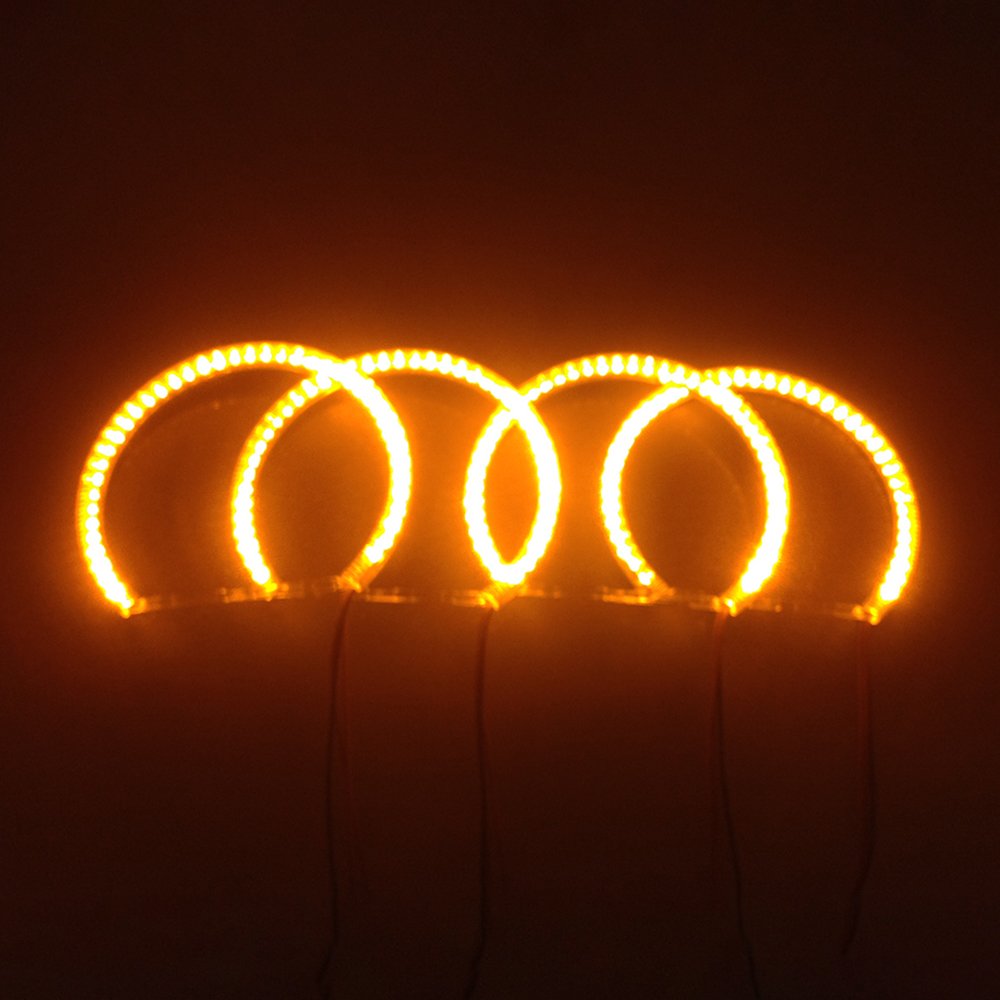 Car Retrofit Accessories 4X131mm White Yellow Cotton LED Angel Eyes Halo Rings For E36 E38 E39 E46 Projector