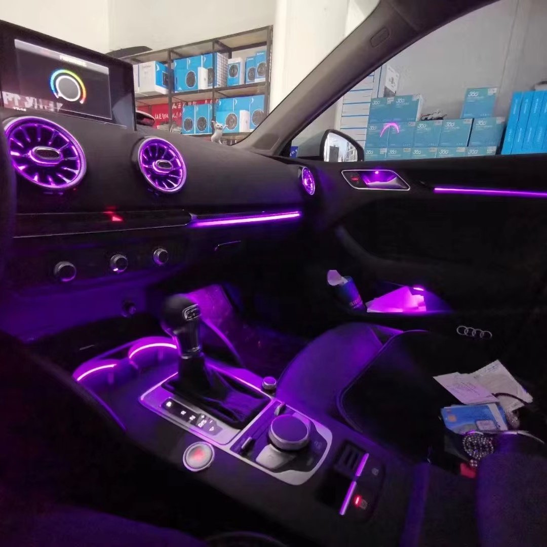 64 Color Neon Lights For Car Interior Accessories Suitable For Audi A3/S3/V8 LED Lights Of Car Ambient Lighting