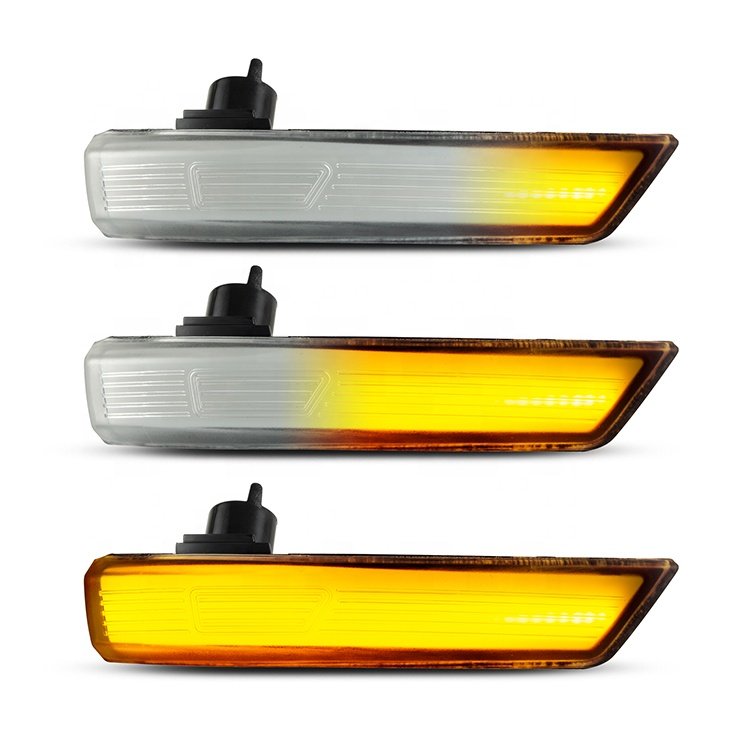 2Pcs Amber Sequential Flashing Reflector Lamps LED Side Mirror Turn Signal Light For Ford Focus 2008-2016