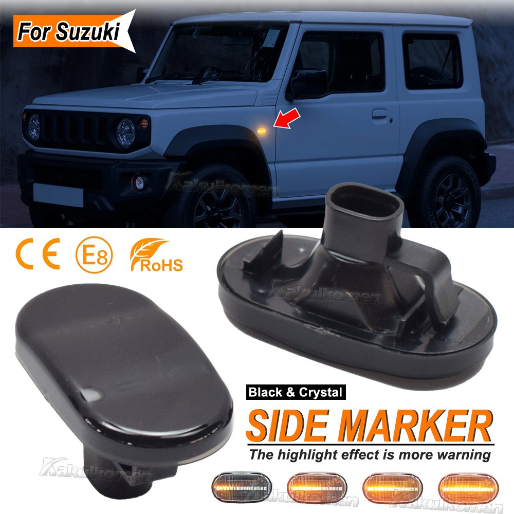 2PCS Led Dynamic Side Marker Turn Signal Indicator Repeater Light For SUZUKI JIMNY JB64W JB74 JB23 JB64 1999-2019