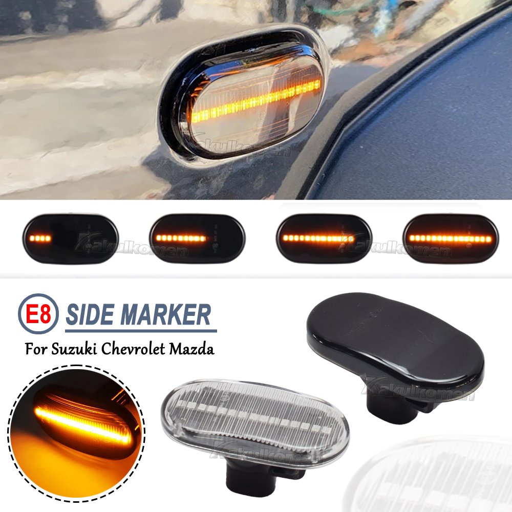2PCS Led Dynamic Side Marker Turn Signal Indicator Repeater Light For SUZUKI JIMNY JB64W JB74 JB23 JB64 1999-2019