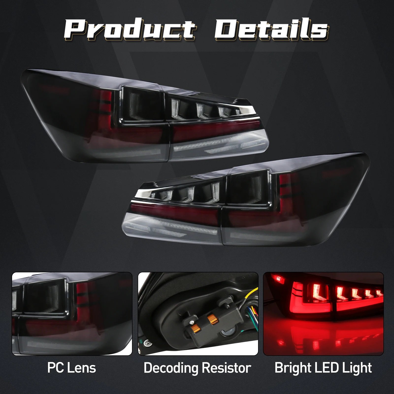 Automotive lighting system led tail light for Lexus ISF IS250 IS350 2006 2007-2012 led lights for car accessories
