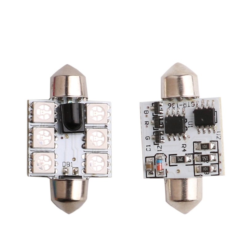 C5W LED Strobe Light Festoon RGB Interior Lamp with Remote Control Multicolor for Auto Car Dome Light Reading Lights 12V
