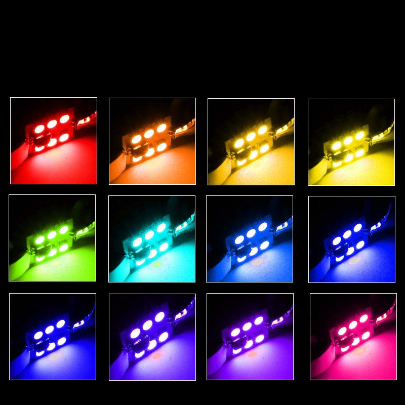 C5W LED Strobe Light Festoon RGB Interior Lamp with Remote Control Multicolor for Auto Car Dome Light Reading Lights 12V