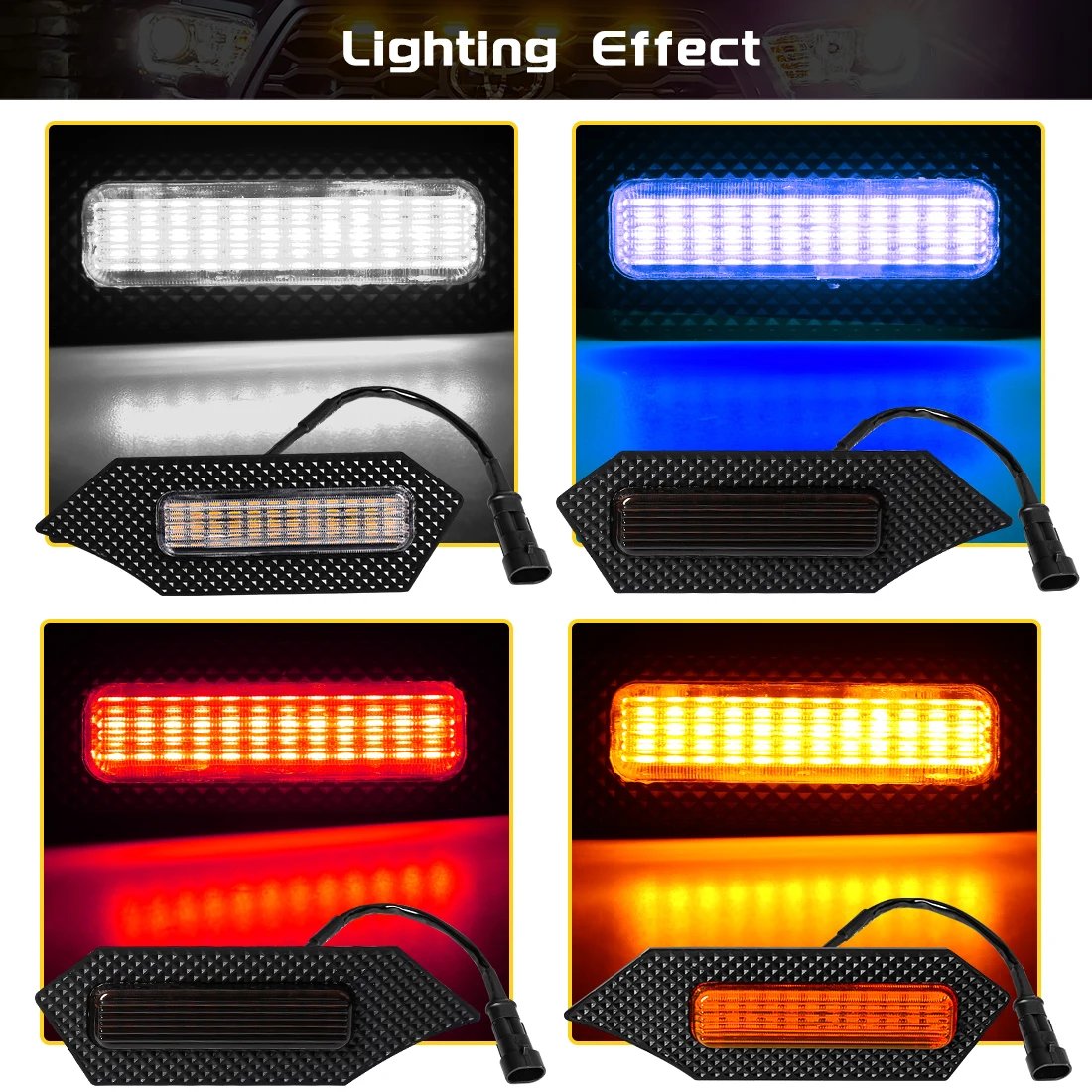 Car Front Daytime Running Light Grille LED Light For Toyota Tacoma TRD Off-Road 2024 LED Warning Grill Light Accessories
