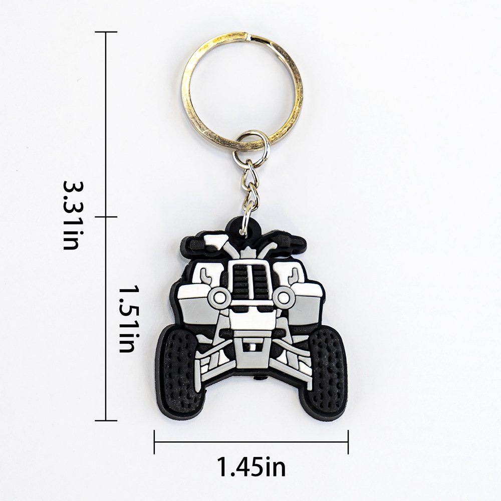 New Arrival Custom Logo PVC 2D Cartoon Car Airplane Light Keychain Soft Rubber with Iron Metal Customizable Keychain