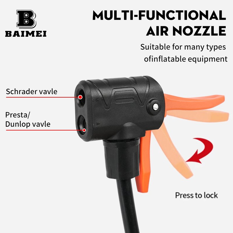 Baimei Portable Mini Aluminium Alloy Bicycle foot Air Pump Portable Bicycle Tire Pump other bicycle accessories