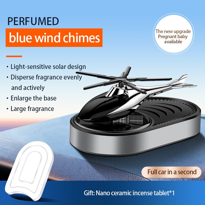 Solar Helicopter Designed Car Air Aromatherapy Freshener Perfume Aircraft for Car Fragrance Interior Decoration Accessories