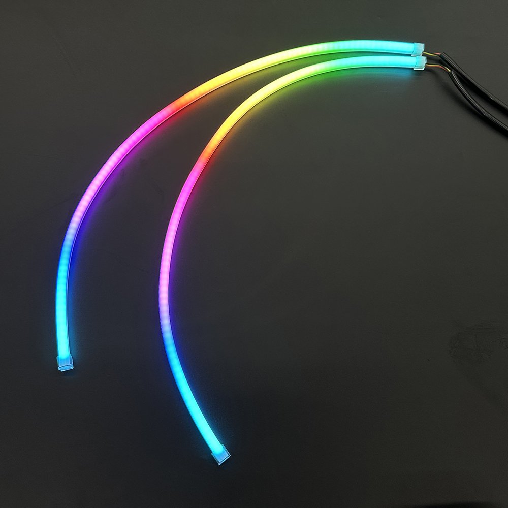 Best Selling Taiwan Brand 2Pcs Colorful RGB LED DRL Light Strip and Turn Signal Light Interior Car LED Lights