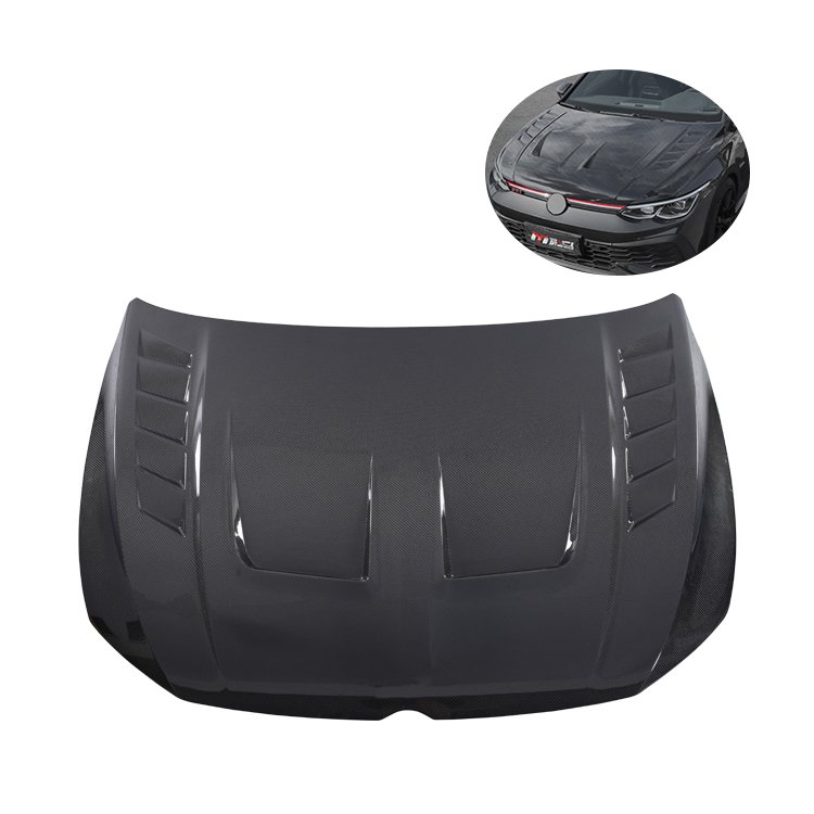 KB Style Carbon Fiber Engine Hood For 2021 Vw Golf 8 Mk8 Gti Front Engine Car Hood