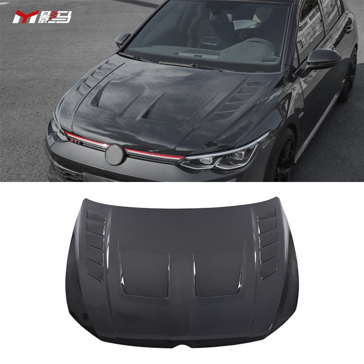 KB Style Carbon Fiber Engine Hood For 2021 Vw Golf 8 Mk8 Gti Front Engine Car Hood