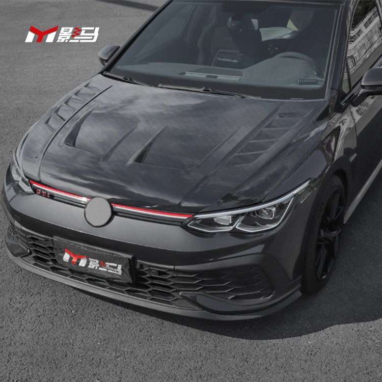 KB Style Carbon Fiber Engine Hood For 2021 Vw Golf 8 Mk8 Gti Front Engine Car Hood