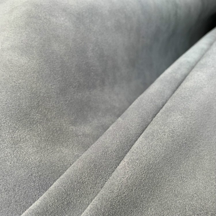 Stock Light Gray Cow Suede Leather for Men's Casual Shoes Belts Sofas Furniture Luggage Skirts-Finished Grain Split Patterns