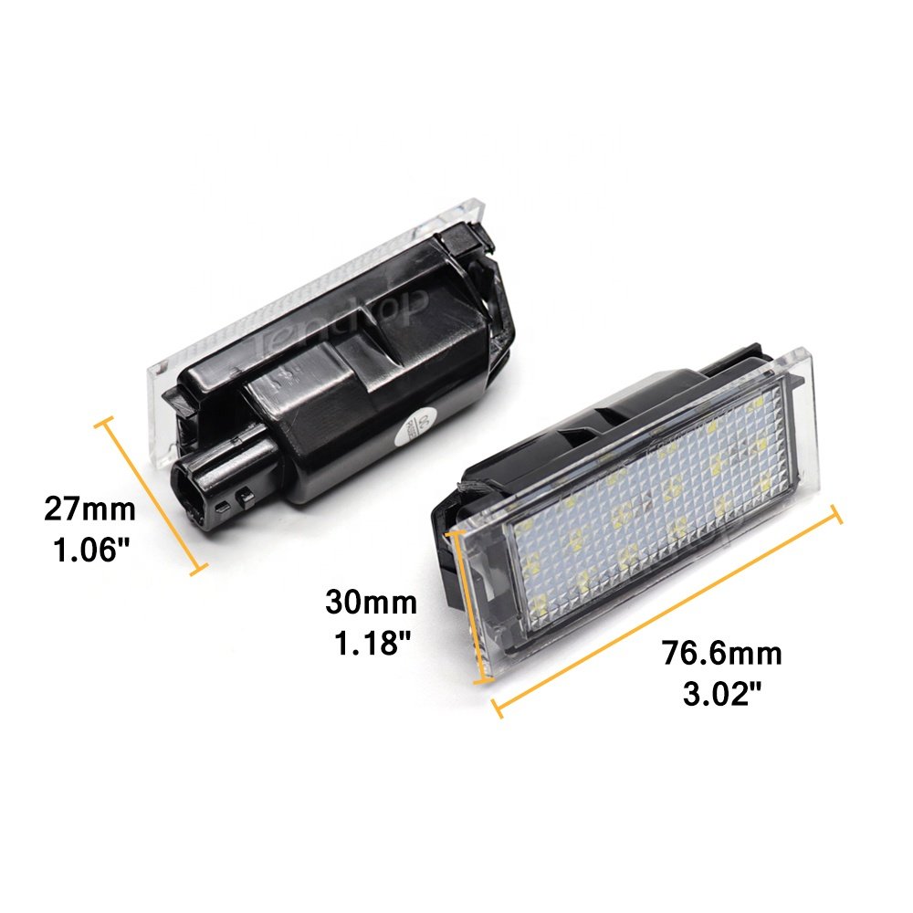 2Pcs Canbus LED Number License Plate Lights For Renault Megane 3 Clio Laguna 2 Twingo Master Satis No error 12V tail plate lamps