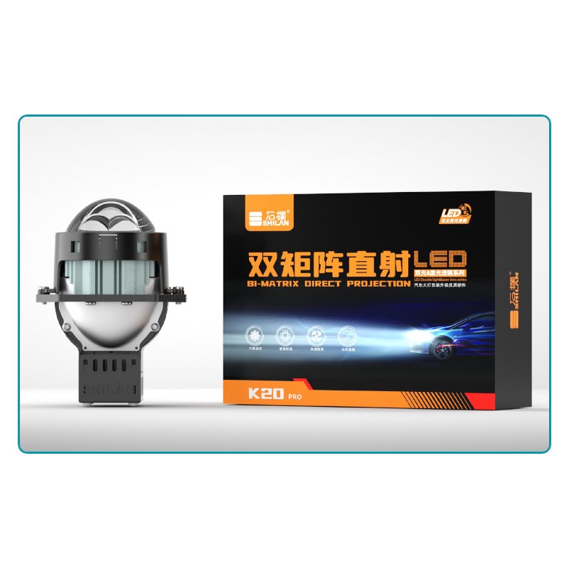 Car Light Accessories LED Headlight Lens Spotlight 50-75W Hi Lo Beam Automotive Lighting System