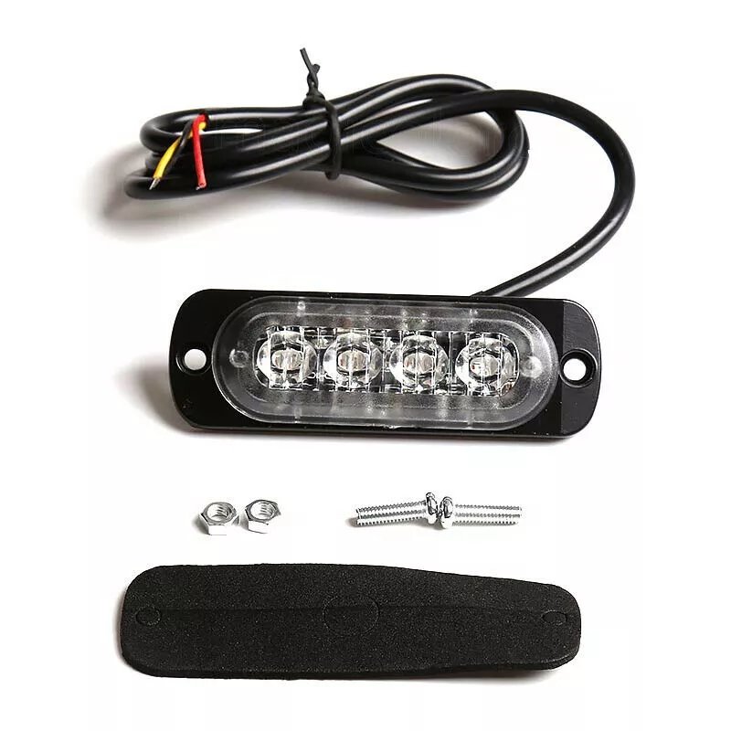 Truck 4 LED Emergency Strobe Light ATV Vehicles Forklift Tow Trailer Flash Warning Lamp Beacon Surface Mount Side Marker