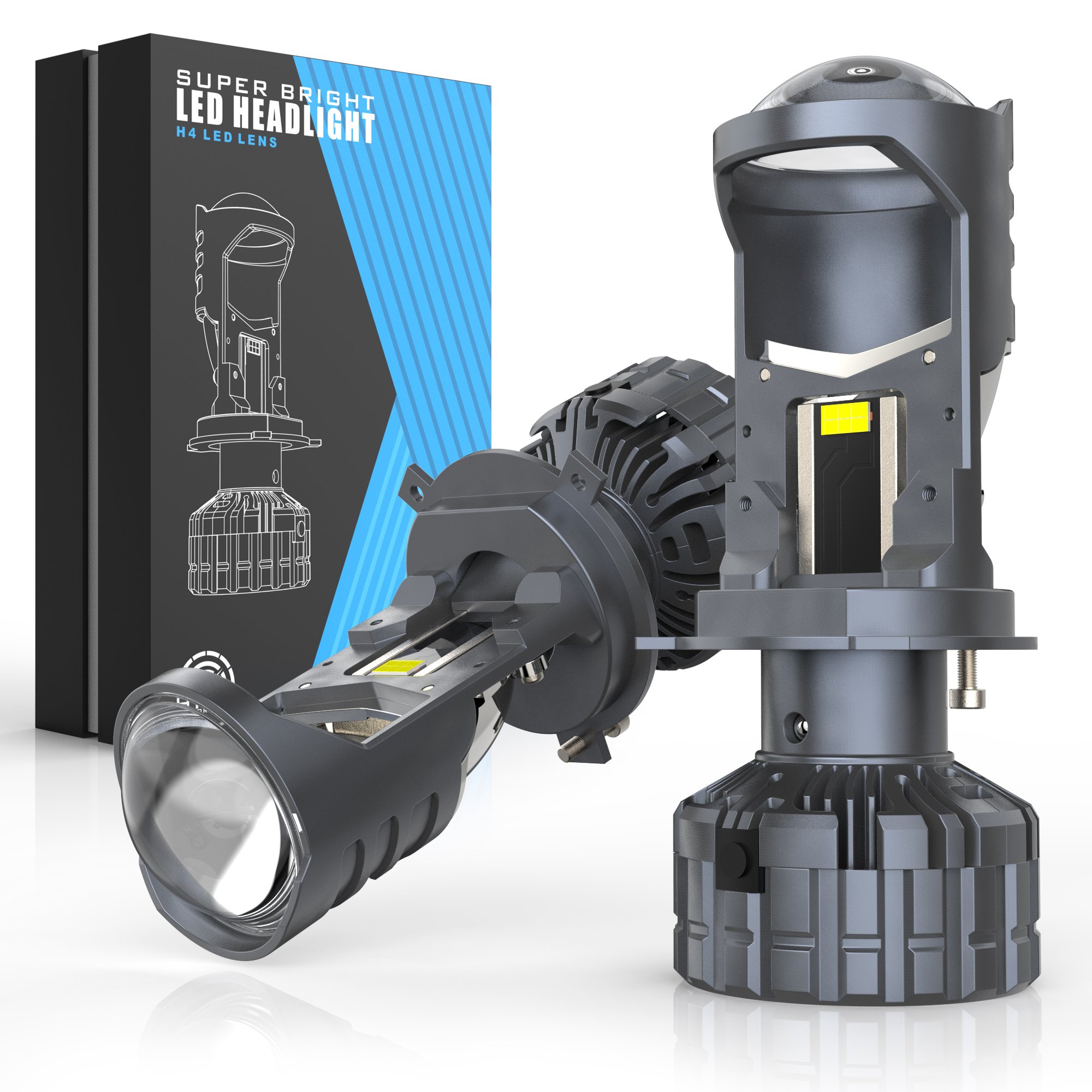 LED Motorcycle Light Bulb Mini LED Lens Headlight Bulb 3000lm 6000k 6500k Plug & Play 12V Installation For Auto Car Bulbs