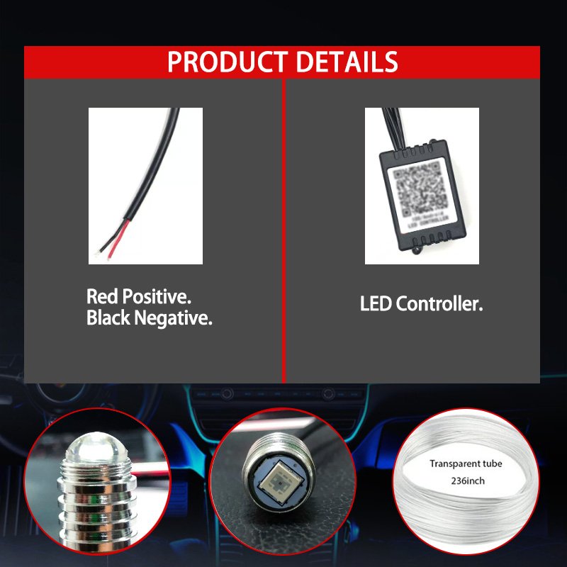 Universal 3M Others Car Light Accessories Waterproof 12V Car Interior Led Light Ambient Lighting Car