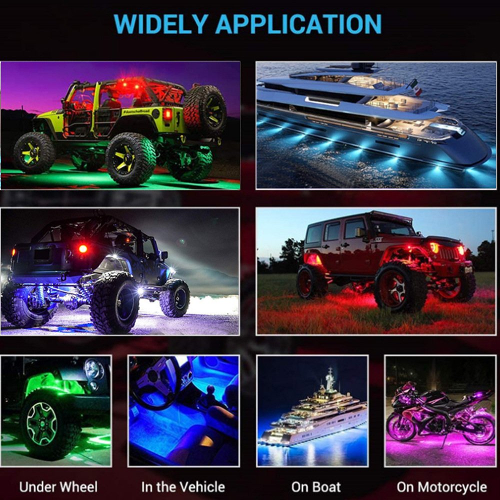 OEM RGB Car Underglow Light Kit Ble App Control Waterproof Others Car Light Accessories Truck ATV UTV SUV Car Led Rock Lights