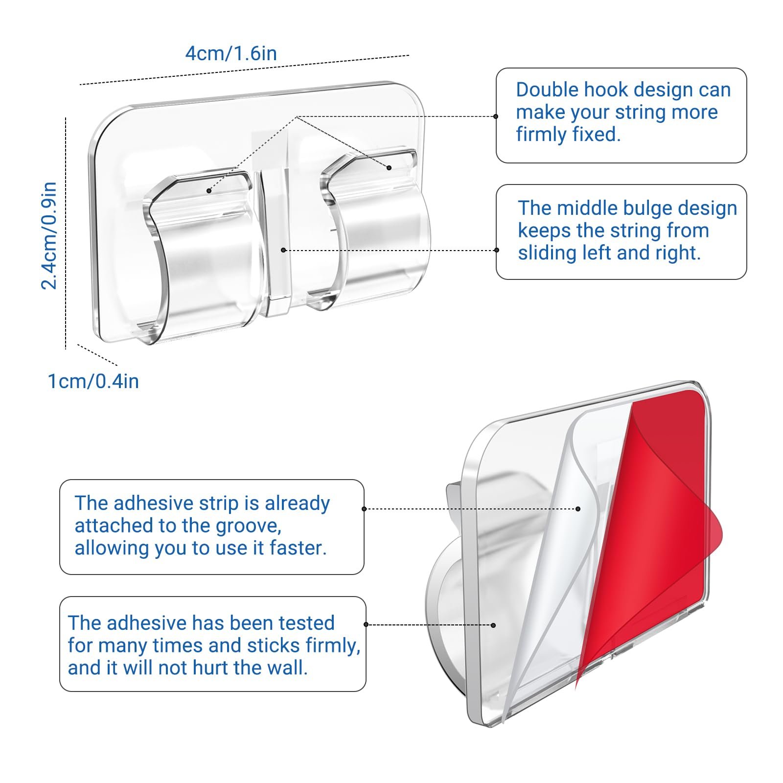 TSINYE Outdoor Transparent and Non-marking Double-sided Adhesive Pad Fixing Sticker, Outdoor Hanging Lamp Portable Accessories
