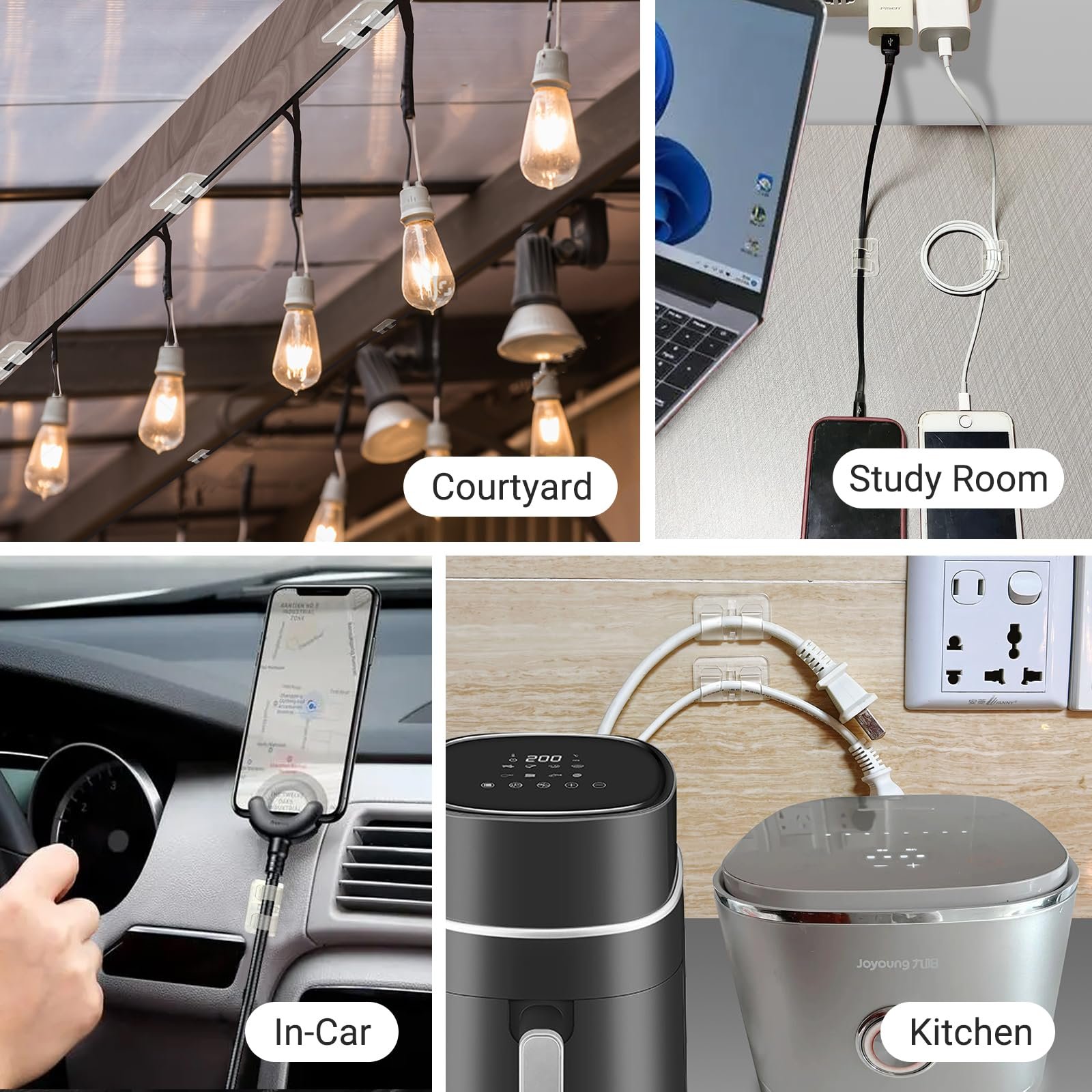 TSINYE Outdoor Transparent and Non-marking Double-sided Adhesive Pad Fixing Sticker, Outdoor Hanging Lamp Portable Accessories