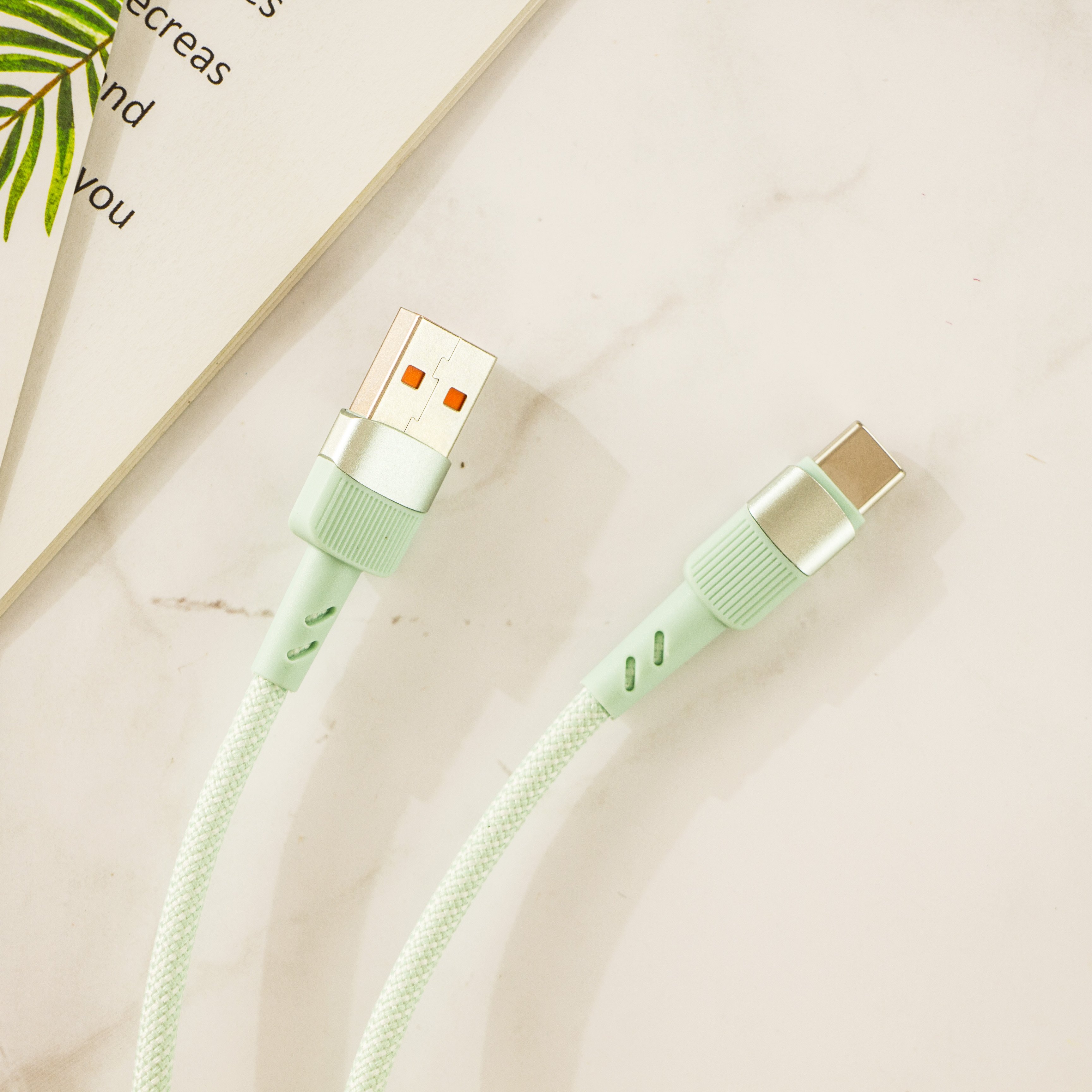 SD-267 Mobile Accessories 6A 120W 1M Braided USB to Type C Micro Light Data Cable for Iphone 6 7 X 12 13 14 15 Computer MP4