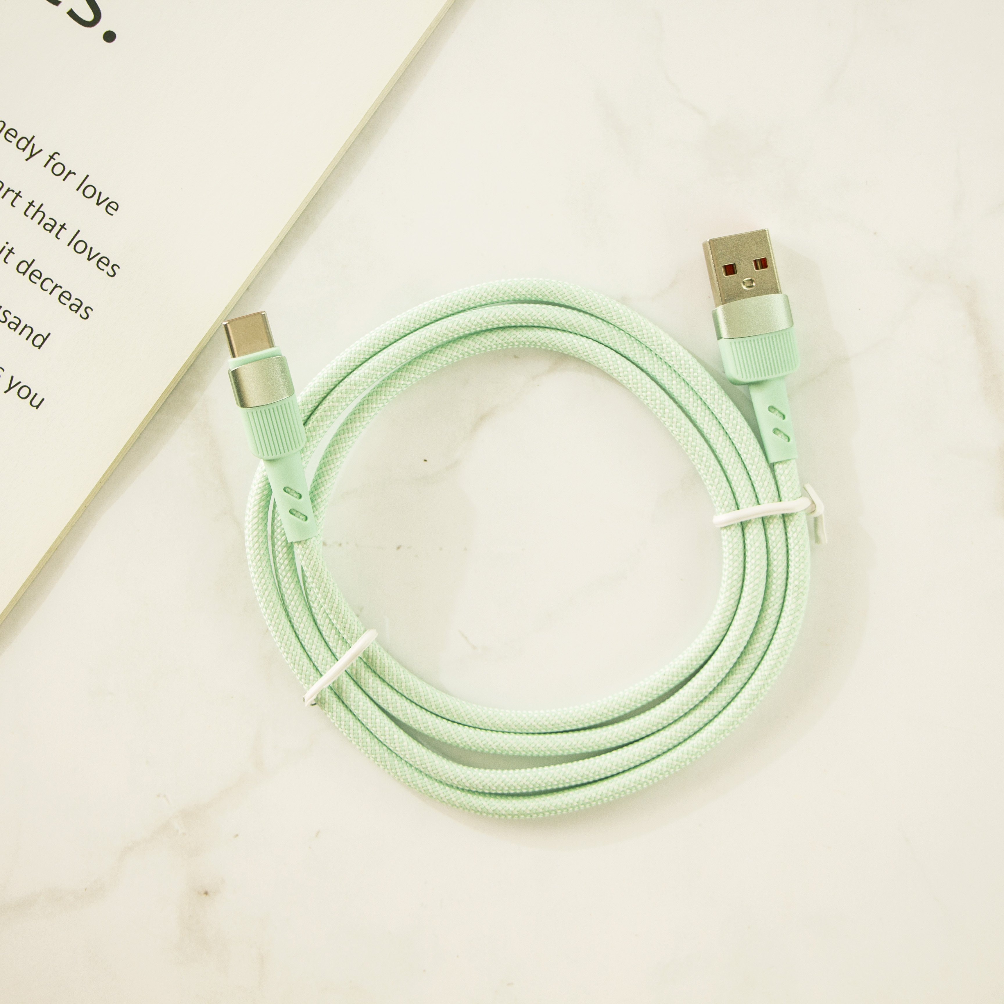 SD-267 Mobile Accessories 6A 120W 1M Braided USB to Type C Micro Light Data Cable for Iphone 6 7 X 12 13 14 15 Computer MP4