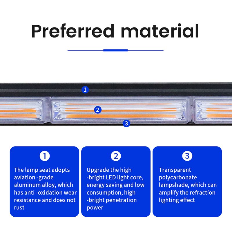 12"~49" Truck Light Bar Auto Traffic Advisor COB LED Strobe Flashing Lamp Car Emergency Light 4x4 Offroad Warning Light Bar