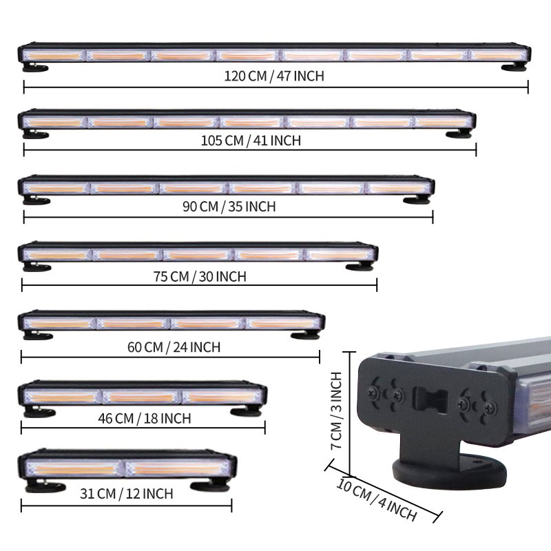 12"~49" Truck Light Bar Auto Traffic Advisor COB LED Strobe Flashing Lamp Car Emergency Light 4x4 Offroad Warning Light Bar