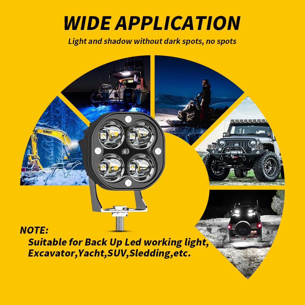 DXZ MINI 3"inch 20W White Yellow Spot LED pods Light 4x4 Off Road Fog/Driving Lights for Truck UTV Others Car Light Accessories