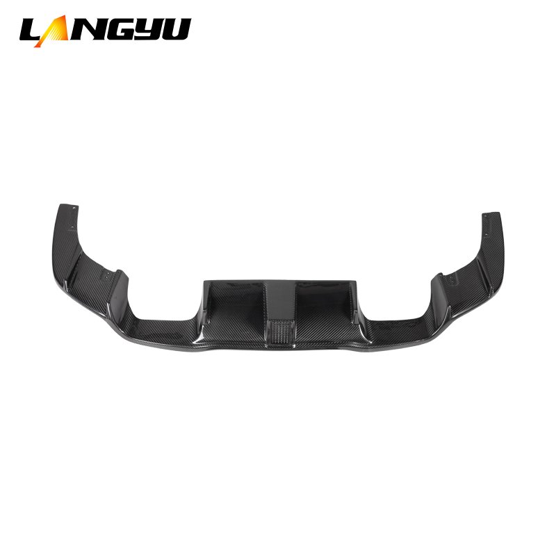 Langyu Car Parts Modification Rear Lip Dry Carbon Fiber Rear Bumper Lip With Light For BMW F87 M2 Rear Diffuser