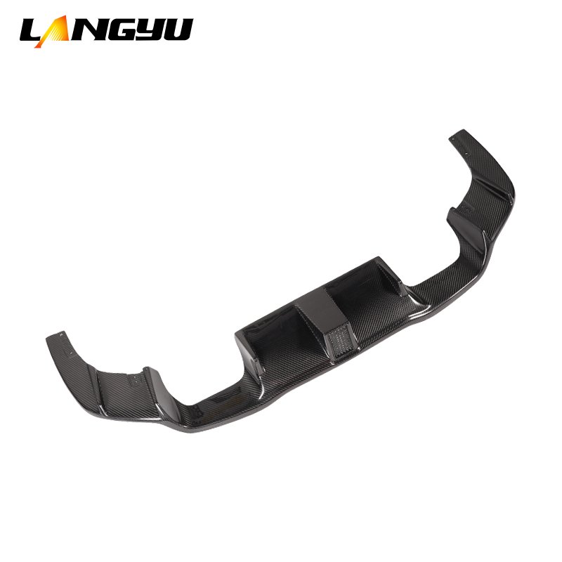 Langyu Car Parts Modification Rear Lip Dry Carbon Fiber Rear Bumper Lip With Light For BMW F87 M2 Rear Diffuser