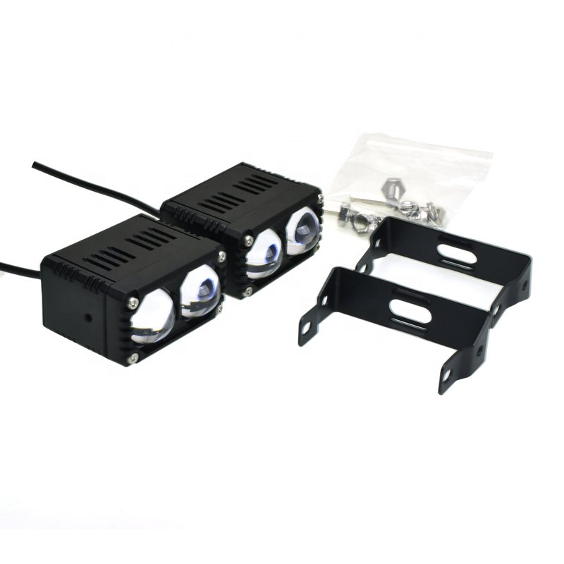 SENLO X2plus High Quality High Low Beam Yellow White Spot Projector Lens Dual Color Mini Driving Light For Motorcycle Waterproof