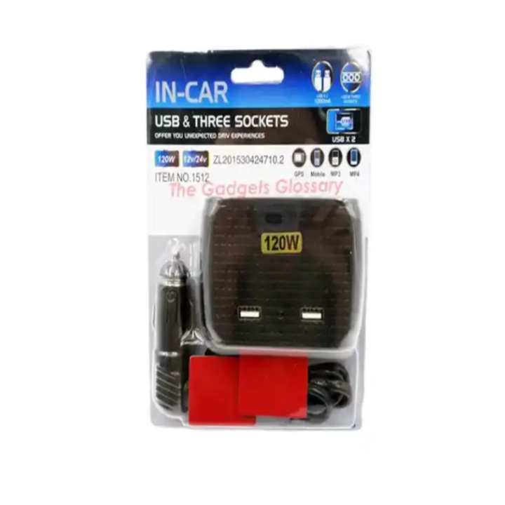 Wholesale High Quality 3 Socket Car USB Charger Bluetooth Connect 1512 Wallbox Bulk Package with Good Price