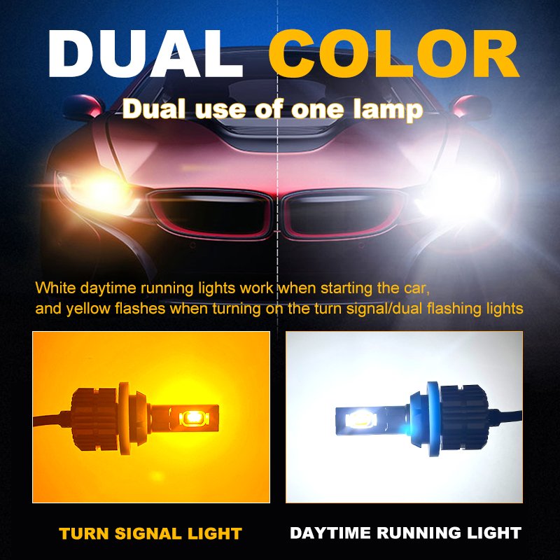 HUAJIAN Wholesale Universal Car Light Accessories 24W Aluminum DRL 1156 1157 LED Bulb Switchback Auto Turn Signal Light for Audi