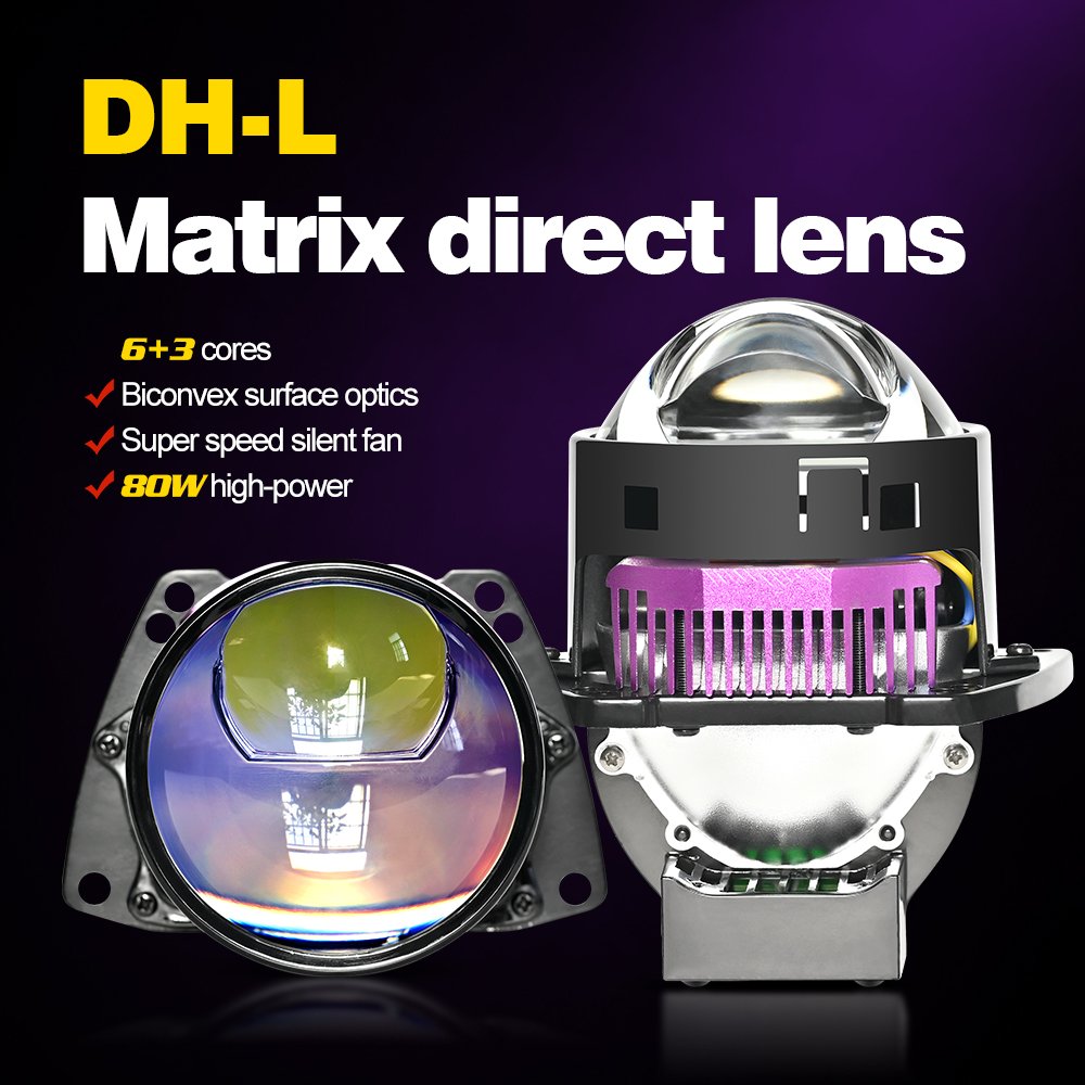 DH-L 150W/set led headlights lens 6000K 12V 3.0inch bi led projector lens laser led car headlight car accessories 2024