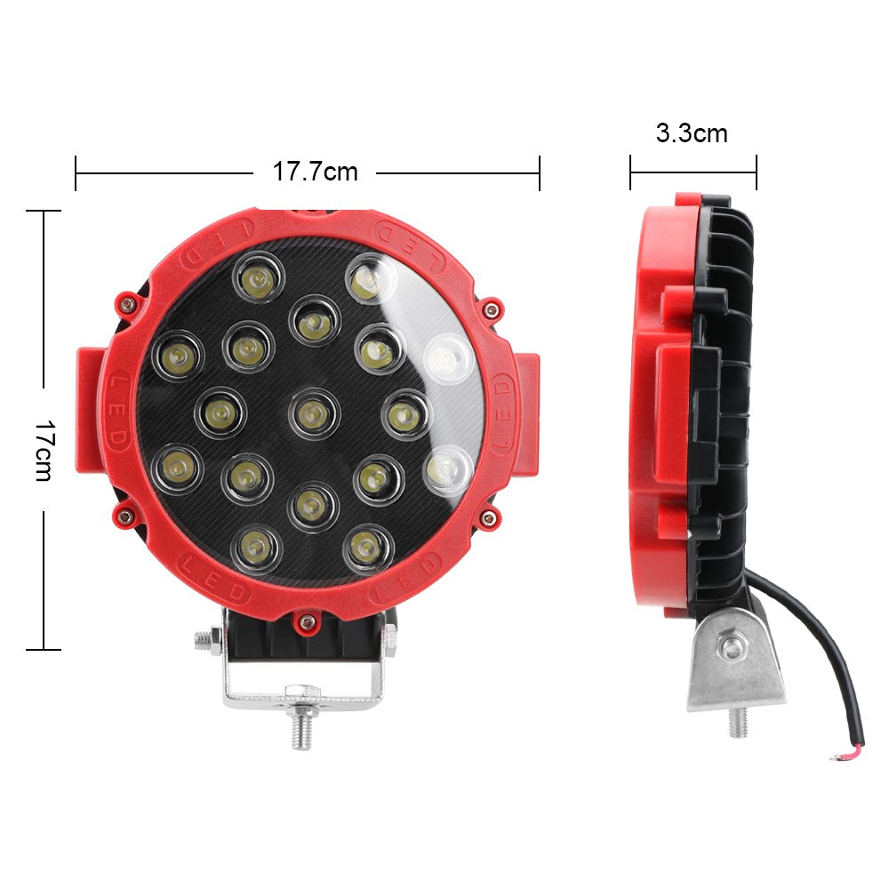Driving Light 7 inch Round LED Light Bar Car-styling For Truck Tractor 4x4 Off Road 51W LED Work Light Spot Beam