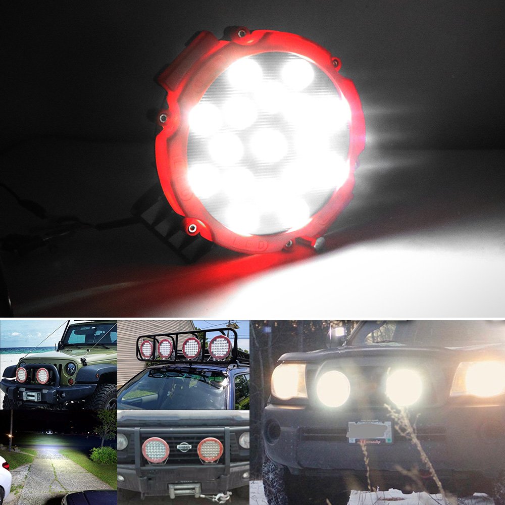 Driving Light 7 inch Round LED Light Bar Car-styling For Truck Tractor 4x4 Off Road 51W LED Work Light Spot Beam
