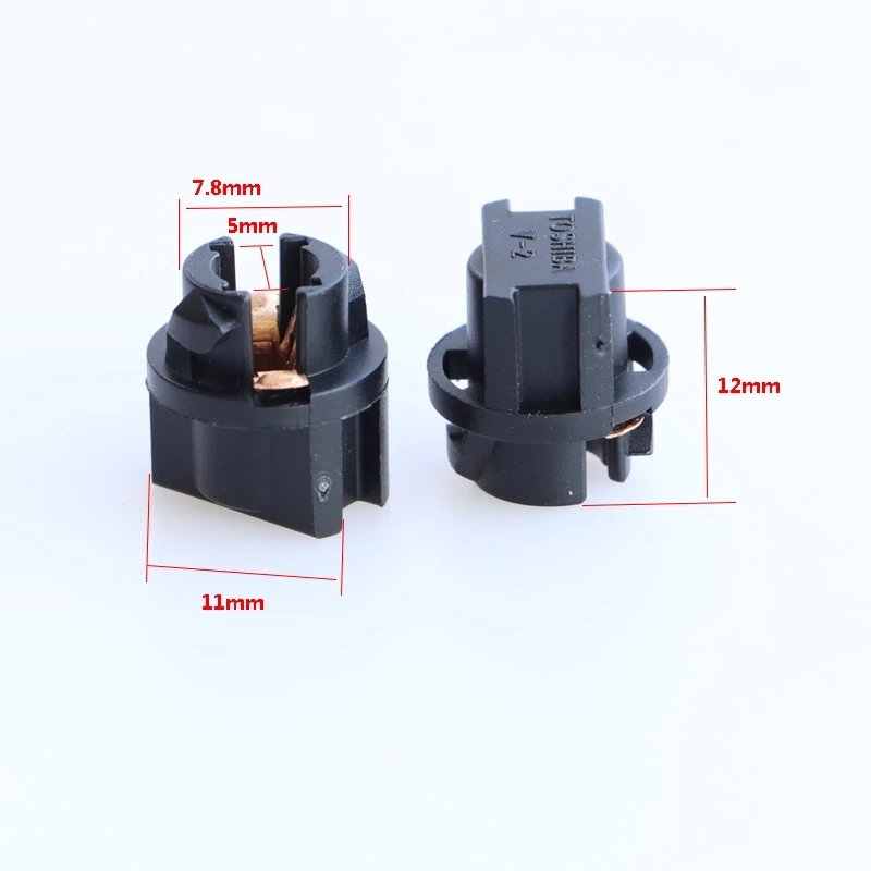 T5 Bulb Base Twist Lock Socket Black For Car Dashboard Instrument Light Accessories