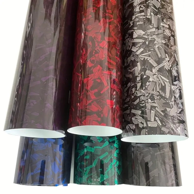 1.52 x 18 m High-Glossy Forged Carbon Fiber Vinyl with Bubble Free for Car Stickers Wrap Film