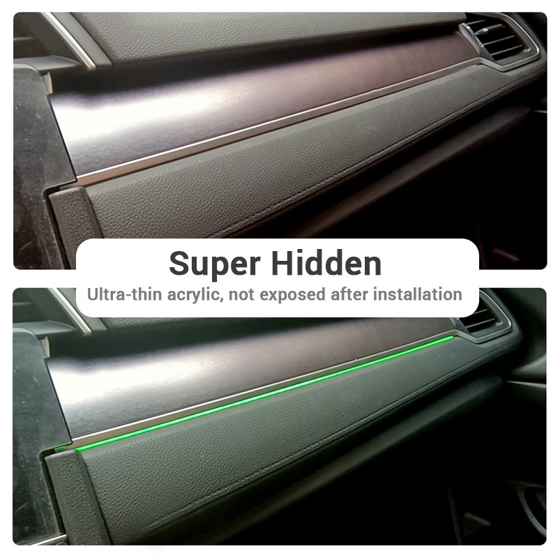 RGB Car Interior Optical Acrylic Strip 12V Decorative Ambient Light APP Others Car Light Accessories Luces LED Para Interior