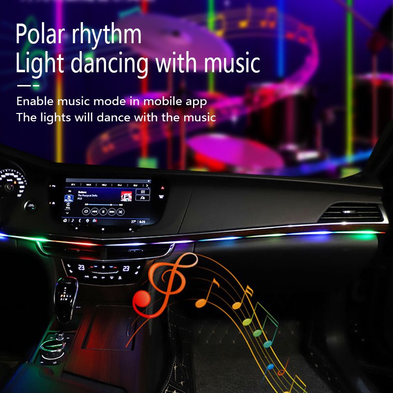 usb powered acrylic fibre LED car interior ambient lighting for car symphony guide fiber opticcar atmosphere lights rgb 64