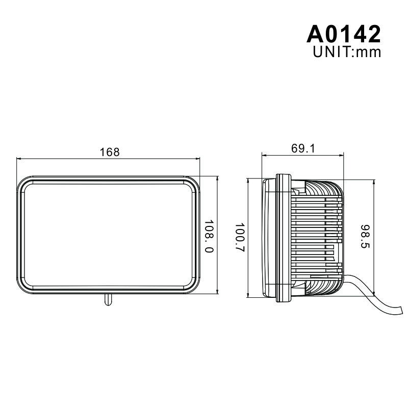 4x6 Led Headlights for Truck Kenworth Accessories 40W High/Low Beam Square ECE R149 24V Semi Truck Light