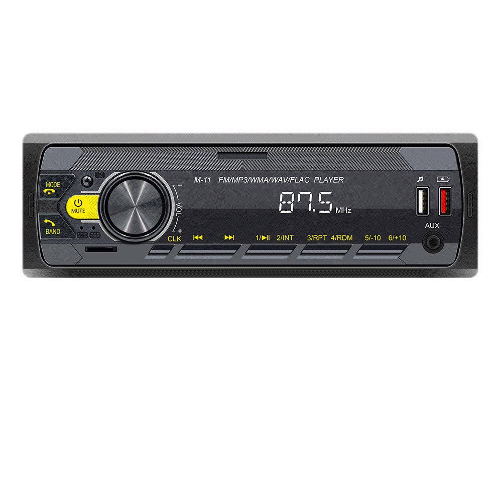 New 12V car MP3 player Bluetooth hands-free FM car radio colorful lights sound system central control modification