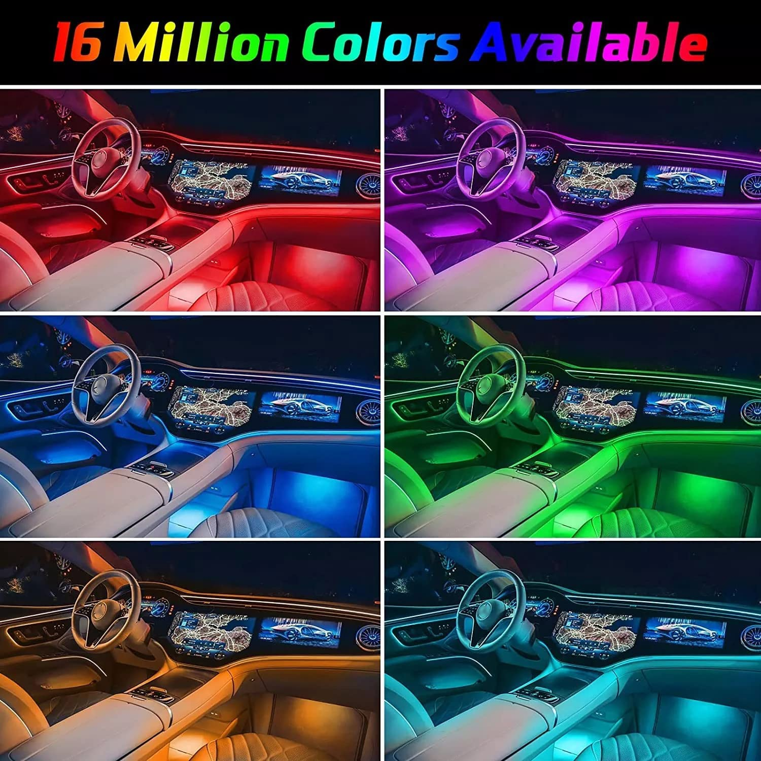 12V RGB Colorful Car Interior Decorative Ambient Light For APP Control Others Car Light Accessories