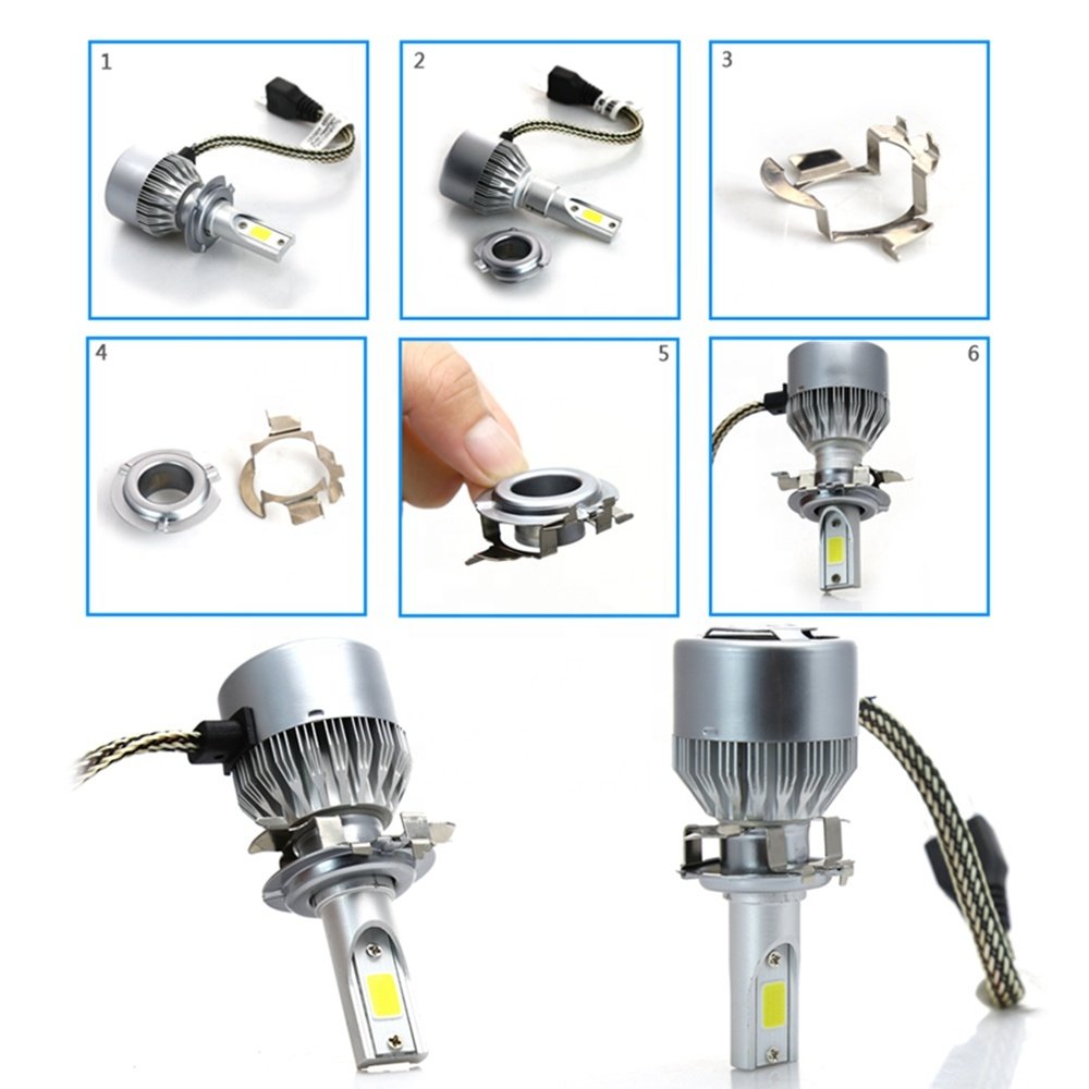 Auto H7 Headlamp Mount Stand For K5 MK7 CX-5 A3 A6L Halogen Light Upgrade To LED Bulb Base Holder Adapter Car Socket Accessories