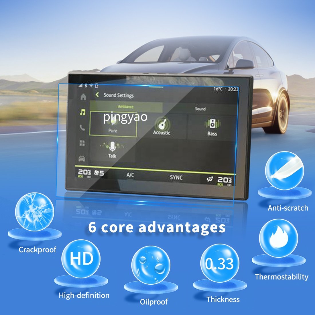 Carplay Screen Protector Tempered Glass Protective Film Navigator Display Auto Car Stickers Accessories For DACIA Spring 2024