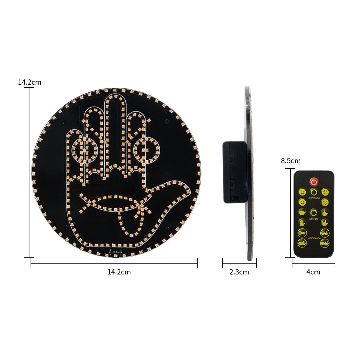 Car Accessories LED Fun Expressions Light Funny Middle finger Car Interior Light Rear Window Emoticon Led Hand Gesture Car Light