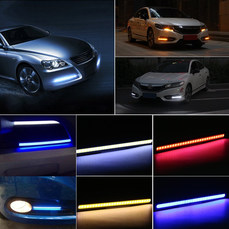 Car Light Accessories 17cm daytime running lights fog LED strips DRL Auto LED lamp signal reversal stop lights