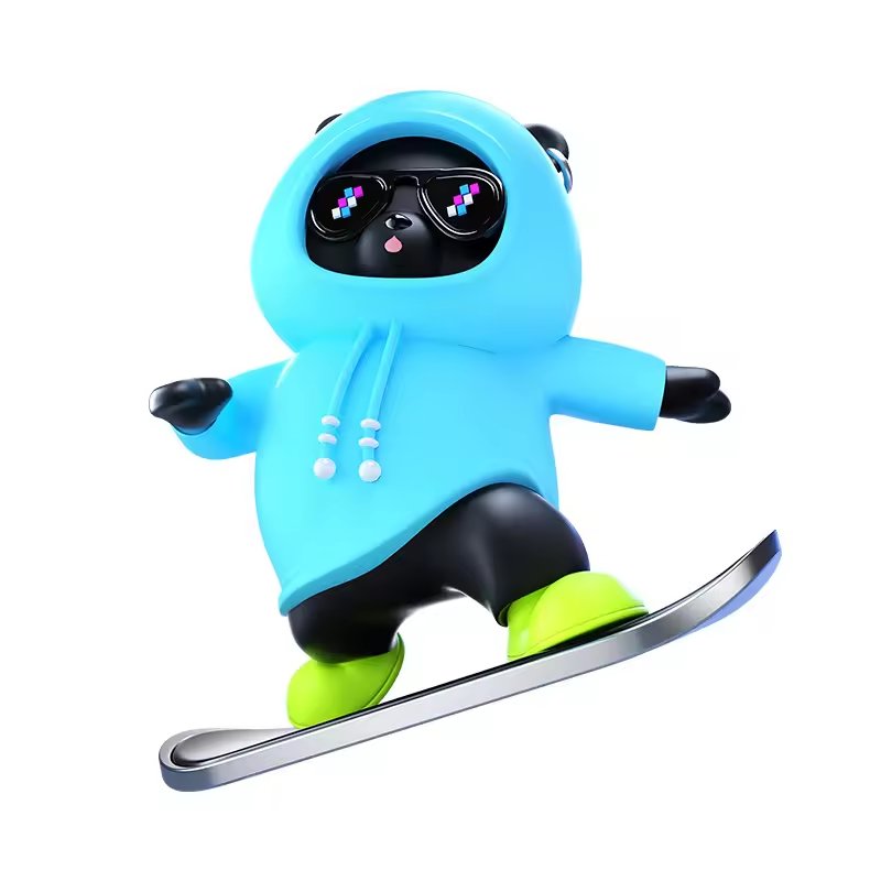 2024 cartoon car new car skateboard center console sliding screen ornament cute creative decorations